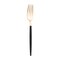 Gold with Black Handle Moderno Disposable Plastic Dinner Forks (240 Forks)